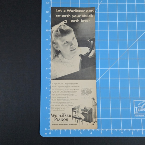 1953‎ Rudolph Wurlitzer Pianos Organs Vintage Print Ad De Kalb IL Child Lessons - Picture 4 of 4